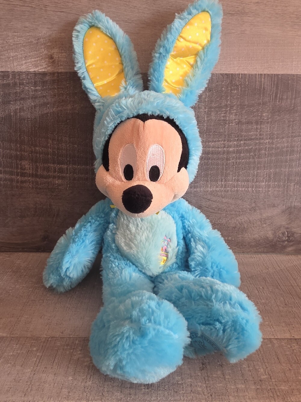 Disney Mickey Mouse Plush in Blue Easter Bunny Rabbit Teal Costume 17" b297